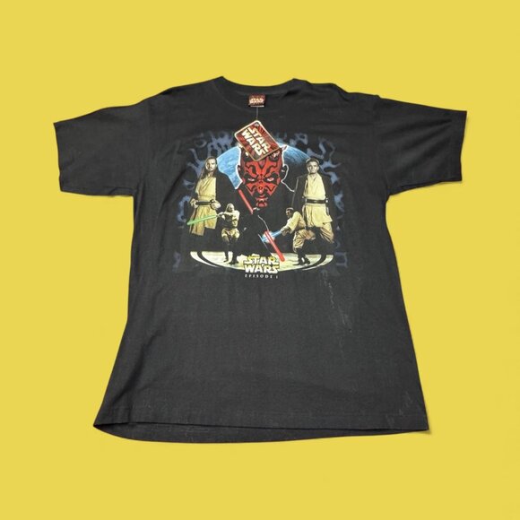 NWT Vintage Star Wars T-Shirt Men L Episode One 1 Darth Maul Black Lucasfilm Y2K - Picture 1 of 9